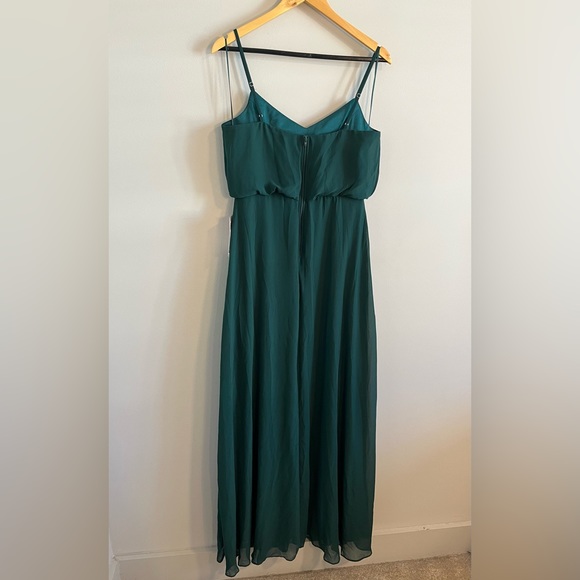*NWT* Birdy Grey Gwennie Chiffon Emerald Bridesmaid Dress With Slit Size M - Picture 9 of 12